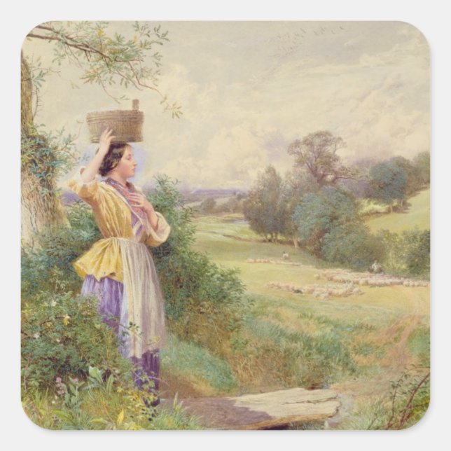 Adesivo Quadrado A Milkmaid, 1860 (Frente)