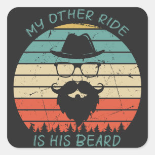 Adesivo Quadrado A Minha Outra Carona É A Barba Da Motocicleta.