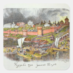 Adesivo Quadrado A Moscovo Kremlin na época do Tsar Ivan III