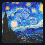 Adesivo Quadrado A Noite Estrelada Vincent Van Gogh<br><div class="desc">A Noite Estrelada de Vincent Van Gogh. Esta é uma antiga obra-prima do pintor mestre holandês Vincent Van Gogh. Esta pintura fina tem uma cor bela,  vibrante e saturada. Vincent Van Gogh era um pintor impressionista holandês. Esta imagem está no dominio público</div>