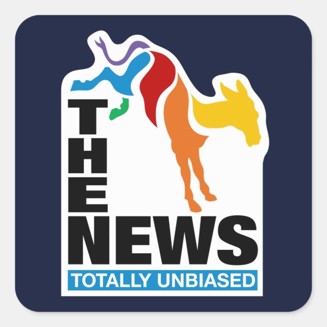 Adesivo Quadrado A Notícia: Totalmente Imparcial (Frente)