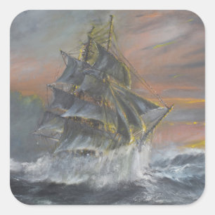 Adesivo Quadrado A nova do Terra dirige em um alvorecer feroz do