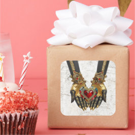 Adesivo Quadrado A oferta - Coração nas Mãos