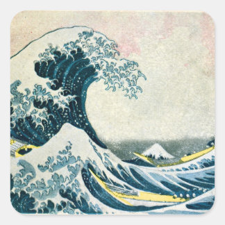 Adesivo Quadrado A onda do Excelente de Kanagawa