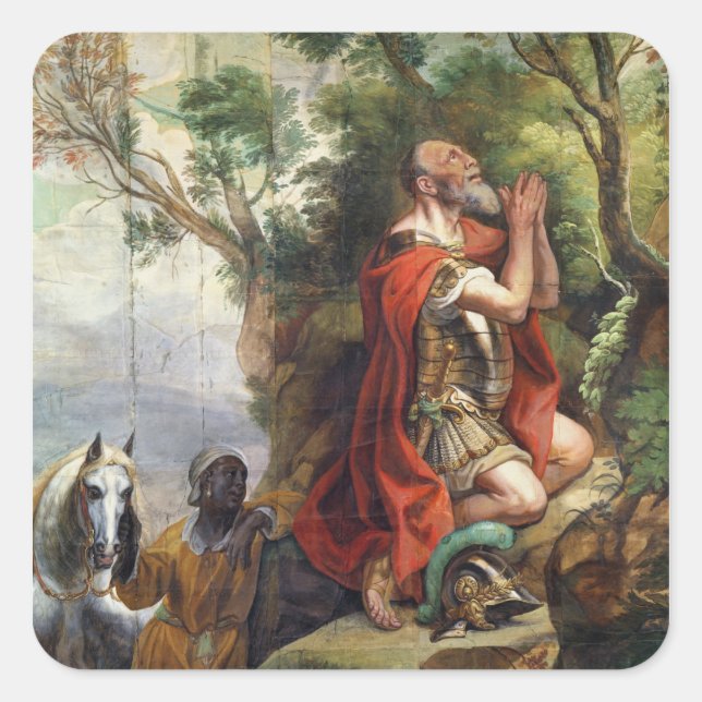 Adesivo Quadrado A Oração de Gideon, desenho para uma tapeçaria (Frente)