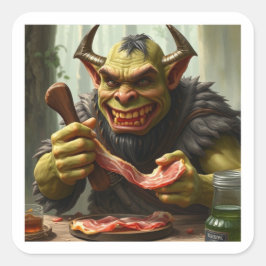 Adesivo Quadrado A Orc De Porco