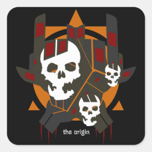 Adesivo Quadrado a origem Eu Amo Você Sinal de Mão Hard Rocker Mode