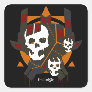 Adesivo Quadrado A origem que eu te amo Sinal de Mão Duro Rocker Mo