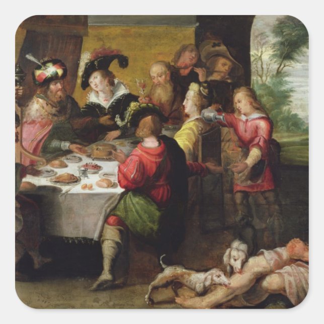 Adesivo Quadrado A Parábola do Homem Rico e do Lázaro (Frente)