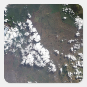 Adesivo Quadrado A pena aumenta do vulcão de Nyiragongo no manual