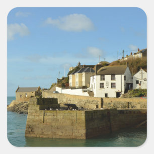 Adesivo Quadrado A pensão Porthleven Cornualha Inglaterra do navio