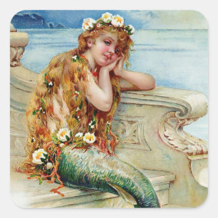 Adesivo Quadrado “A Pequena Sereia” por E S Hardy