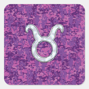 Adesivo Quadrado A pérola gosta do sinal do zodíaco do Taurus em