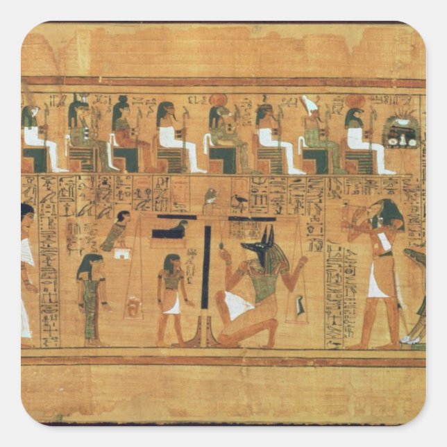 Adesivo Quadrado A Pesagem do Coração contra a Pena da (Frente)