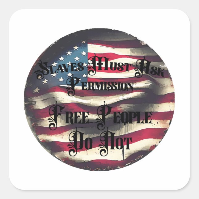 Adesivo Quadrado A Pessoas Gratuitas (Frente)