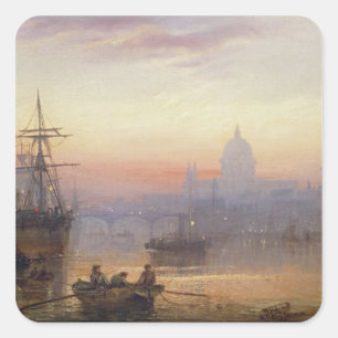 Adesivo Quadrado A piscina de Londres no pôr-do-sol, 1876
