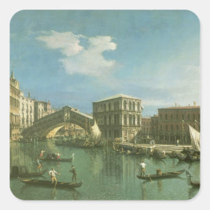 Adesivo Quadrado A ponte de Rialto, Veneza