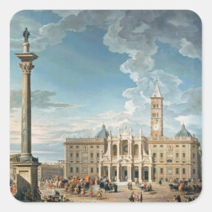Adesivo Quadrado A praça Santa Maria Maggiore, 1752