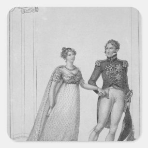 Adesivo Quadrado A princesa Charlotte of Wales e Prince