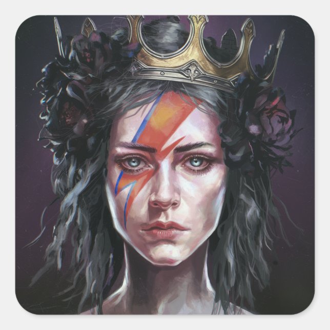 Adesivo Quadrado A Princesa Rockstar (Frente)