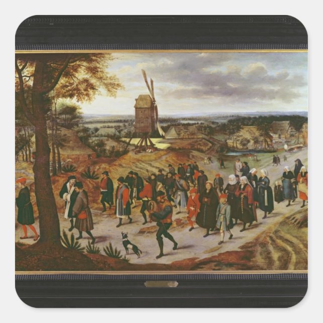 Adesivo Quadrado A procissão de casamento (Frente)