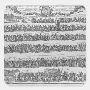 Adesivo Quadrado A procissão do papa Inocente XII