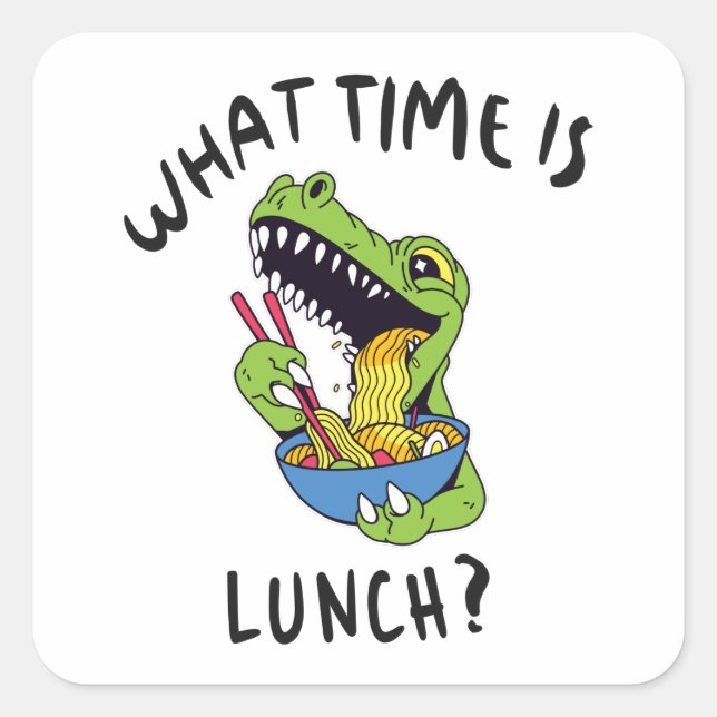 Adesivo Quadrado A que horas é o almoço (Frente)