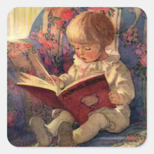 Adesivo Quadrado "A Quiet Corner", por Jessie Willcox Smith