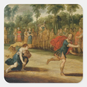 Adesivo Quadrado A raça de Atalanta e de Hippomenes (óleo no