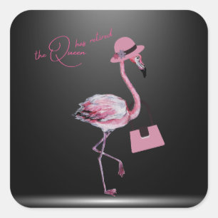 Adesivo Quadrado A Rainha Aposentou O Chic Pink Flamingo