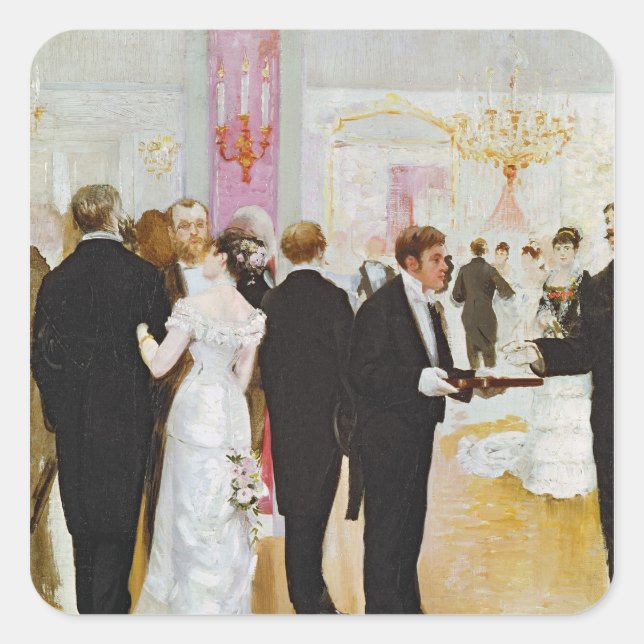 Adesivo Quadrado A Recepção de casamento, c.1900 (Frente)
