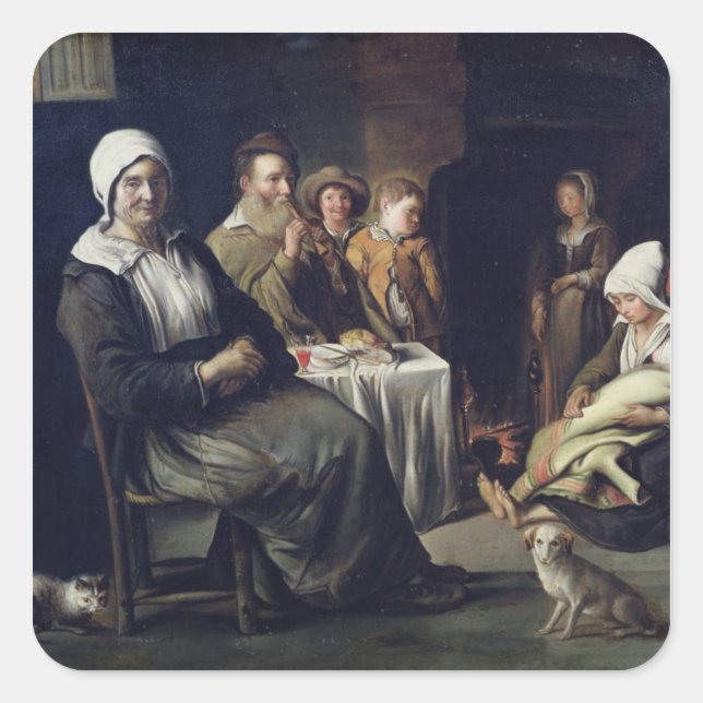 Adesivo Quadrado A Refeição Da Família (Frente)