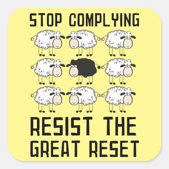 Adesivo Quadrado A reinicialização do Excelente retorna a criação d (Frente)