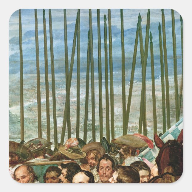 Adesivo Quadrado A Renúncia de Breda, detalhes dos soldados (Frente)