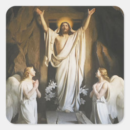 Adesivo Quadrado A ressurreição de Carl Bloch, Arte Religiosa