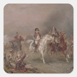 Adesivo Quadrado A retirada de Napoleon (óleo em canvas)