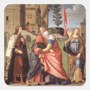 Adesivo Quadrado A reunião no Golden Gate com santos, 1515 (