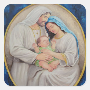 Adesivo Quadrado A Sagrada Família: Retrato do Amor Divino