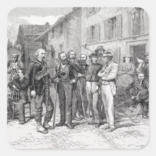 Adesivo Quadrado A sala de clube de Zermatt em 1864, "da subida