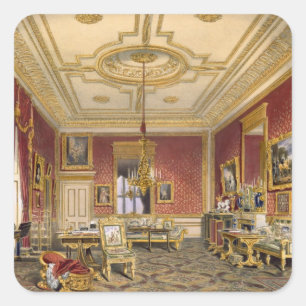 Adesivo Quadrado A sala de estar privada da rainha, castelo de
