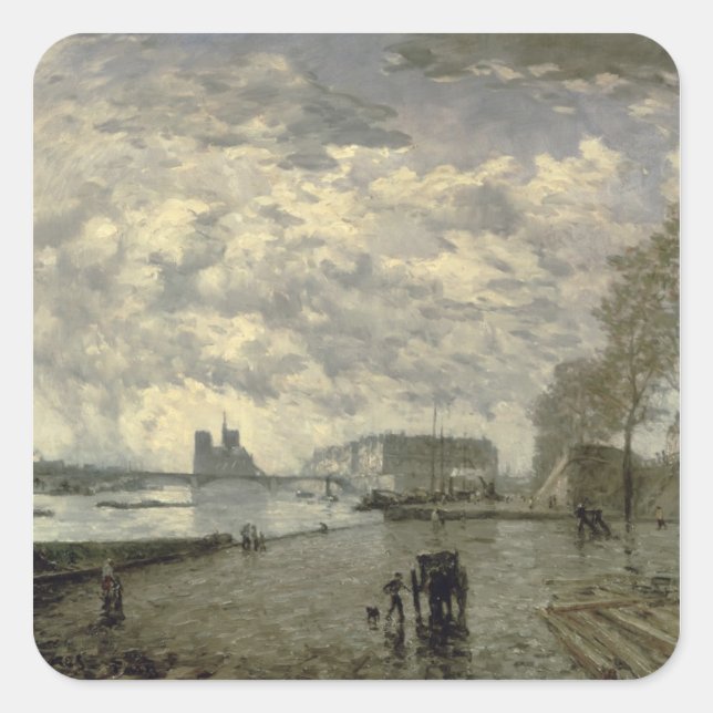 Adesivo Quadrado A Sena e Notre Dame (Frente)