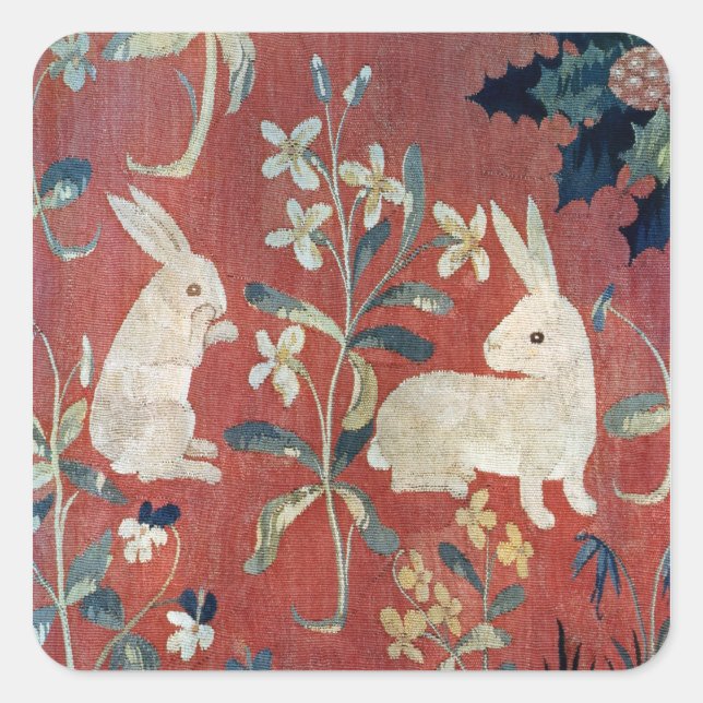 Adesivo Quadrado A Senhora e o Unicórnio: 'Gosto' (Frente)