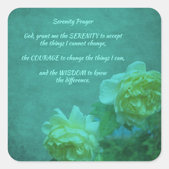 Adesivo Quadrado A Serenity Prayer Rosa Inspirational (Frente)