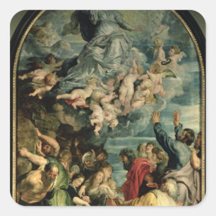 Adesivo Quadrado A suposição do Altarpiece do Virgin, 1611/14