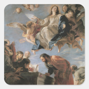 Adesivo Quadrado A suposição do Virgin, 1673 (óleo em canvas)