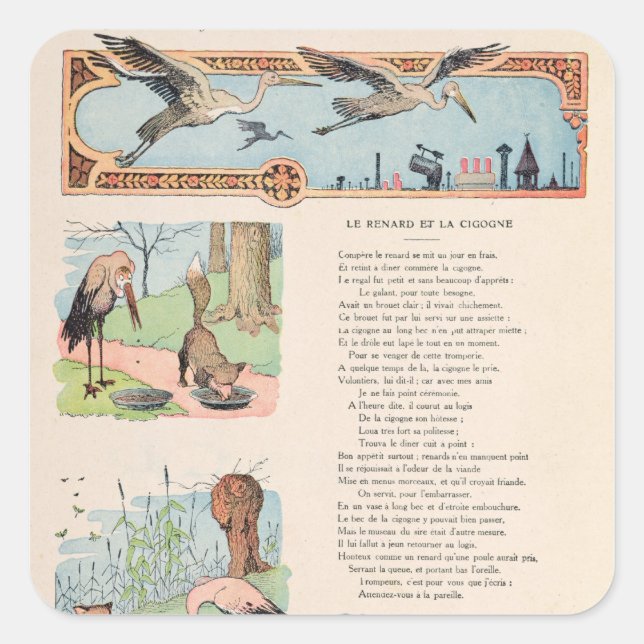 Adesivo Quadrado A Tempestade e a Raposa das Fábricas (Frente)