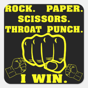 Adesivo Quadrado A tesoura de papel do Rock Dura Punch I