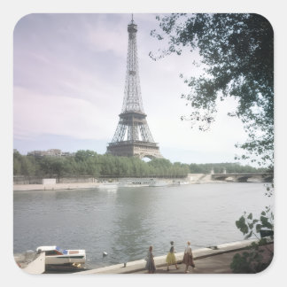 Adesivo Quadrado A Torre Eiffel. Paris, cerca de 1960.