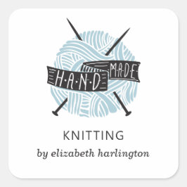Adesivo Quadrado A tricotar à mão. Suprimentos de artesanato de cro