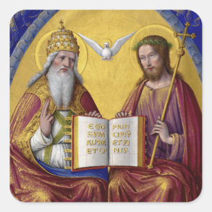 Adesivo Quadrado A trindade santamente por Jean Bourdichon cerca de